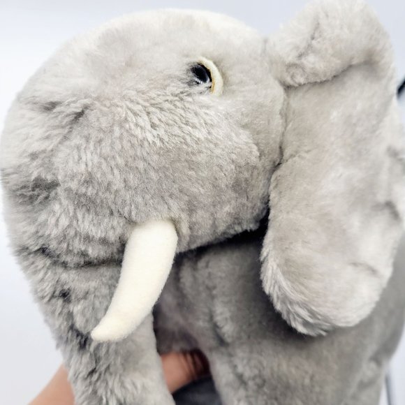 Vintage Dakin Gray Mama Elephant Stuffed Animal Realistic Nature Babies 70s 12" - Picture 5 of 9